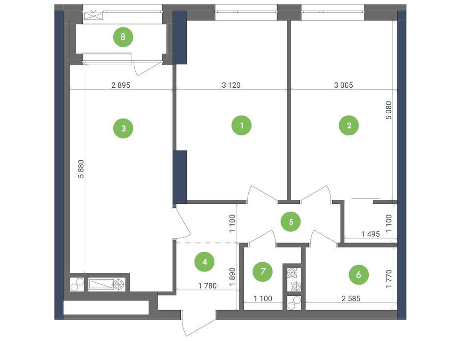 Планування 2-кімнатної квартири в ЖК «Метрополіс» 67.88 м², фото 223701 Планування 2-кімнатної квартири в ЖК «Метрополіс» 67.88 м², фото 223701