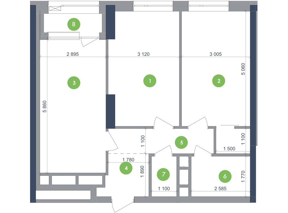 Планування 2-кімнатної квартири в ЖК «Метрополіс» 67.88 м², фото 223703 Планування 2-кімнатної квартири в ЖК «Метрополіс» 67.88 м², фото 223703