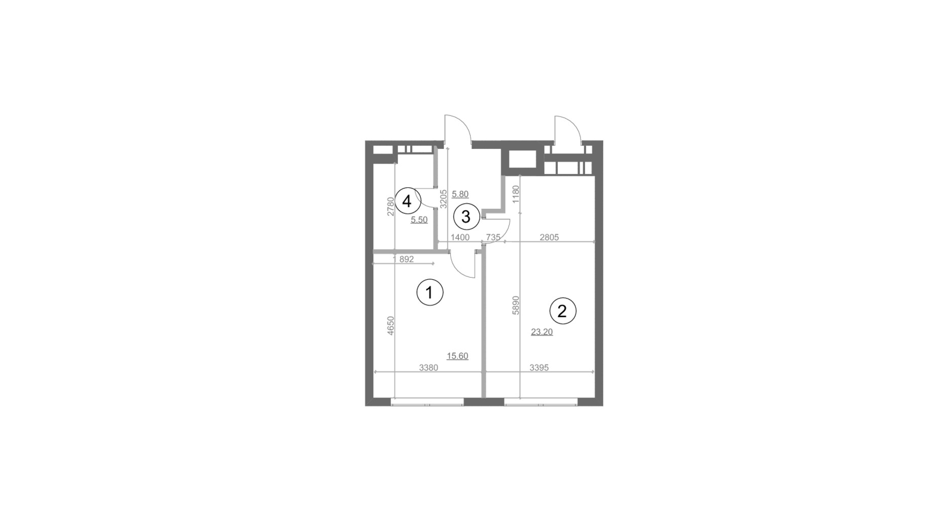 Планування 1-кімнатної квартири в ЖК Greenville Park 50.1 м², фото 224029