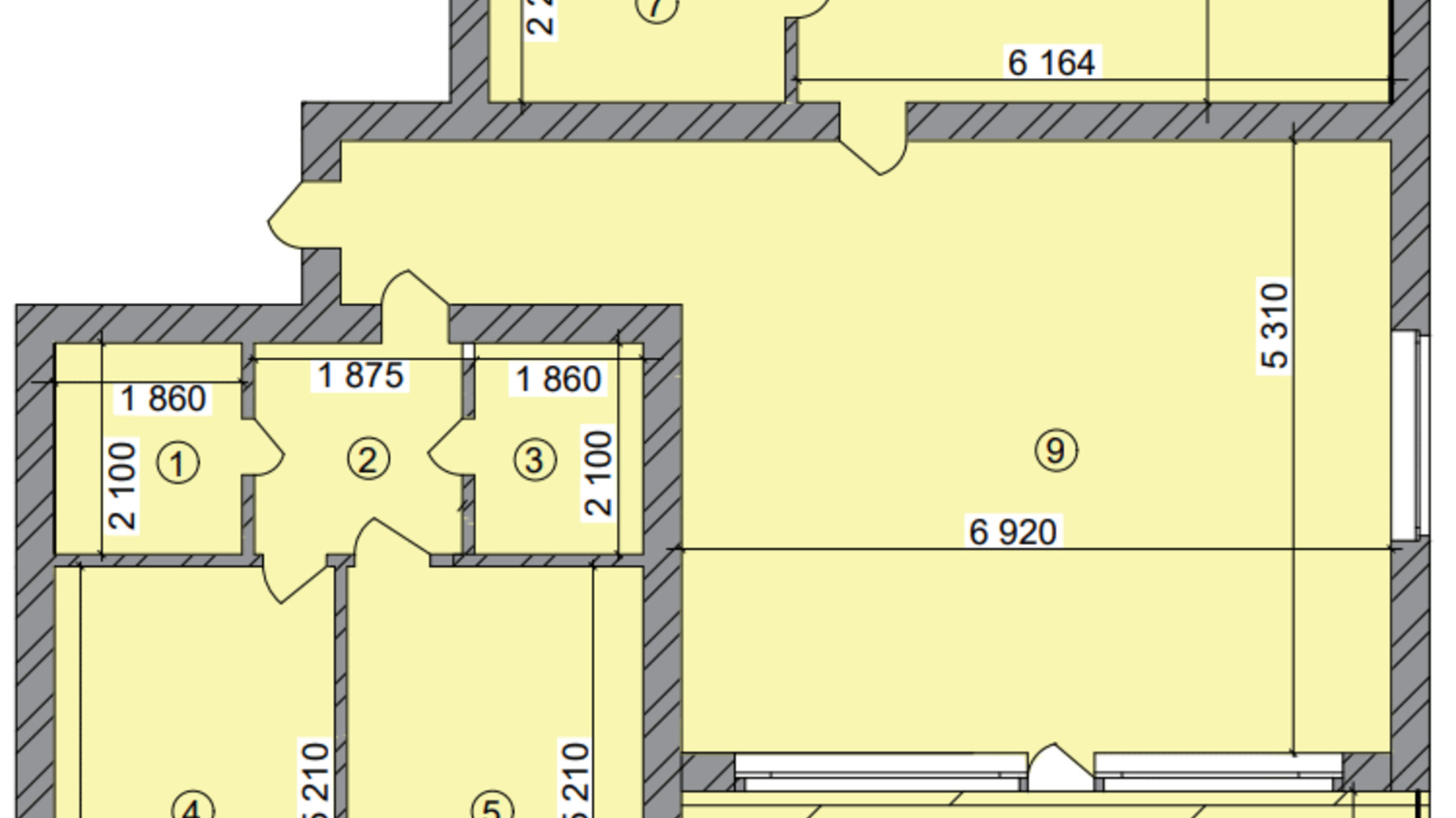 Планування 4-кімнатної квартири в КБ Greenwood 136.6 м², фото 224033