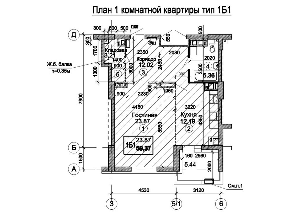 Планировка 1-комнатной квартиры в ЖК Триумф 63.05 м², фото 224737 Планировка 1-комнатной квартиры в ЖК Триумф 63.05 м², фото 224737