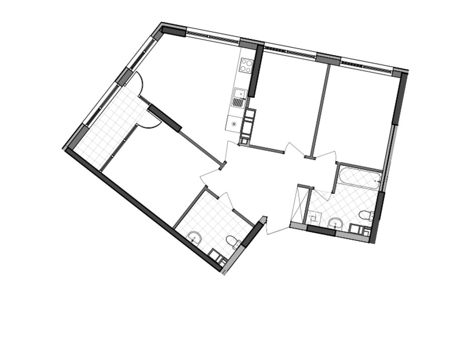 Планування 3-кімнатної квартири в ЖК Great (Грейт) 81.61 м², фото 224925 Планування 3-кімнатної квартири в ЖК Great (Грейт) 81.61 м², фото 224925