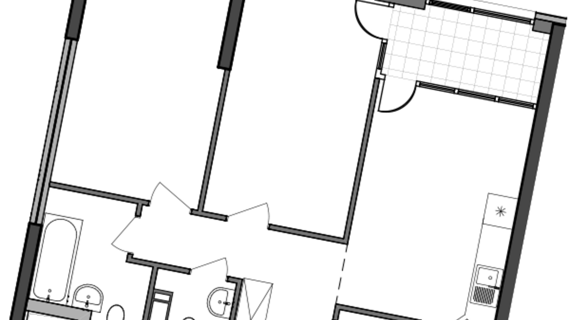 Планировка 2-комнатной квартиры в ЖК Great 70.1 м², фото 224928