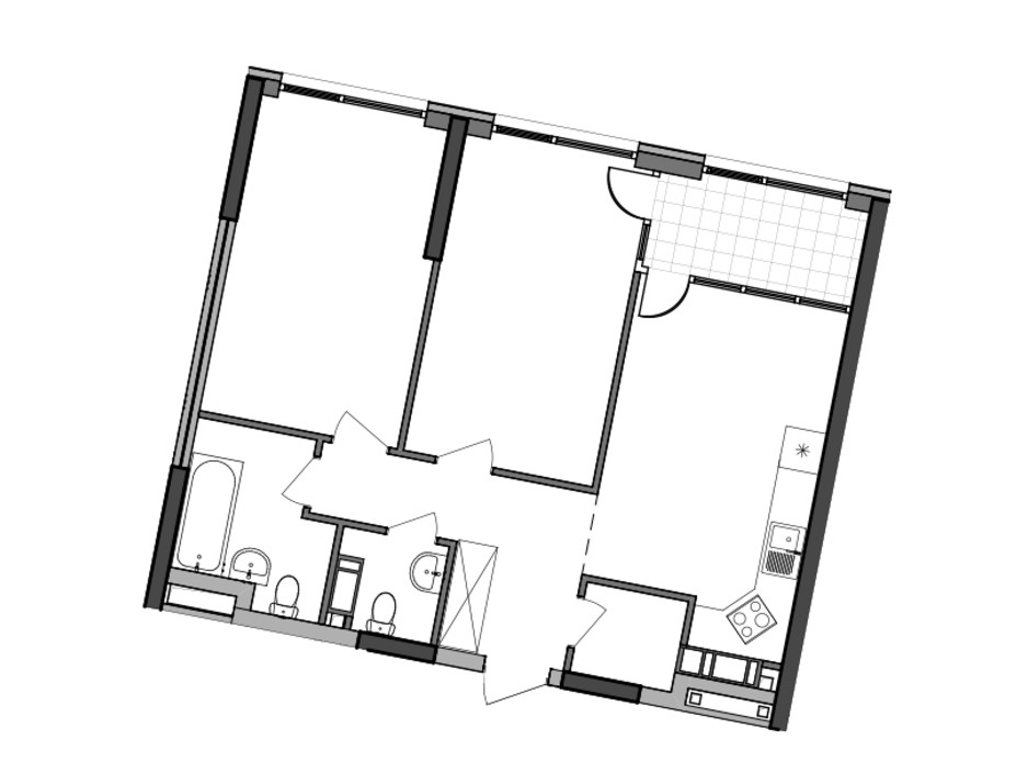Планування 2-кімнатної квартири в ЖК Great (Грейт) 70.1 м², фото 224928 Планування 2-кімнатної квартири в ЖК Great (Грейт) 70.1 м², фото 224928