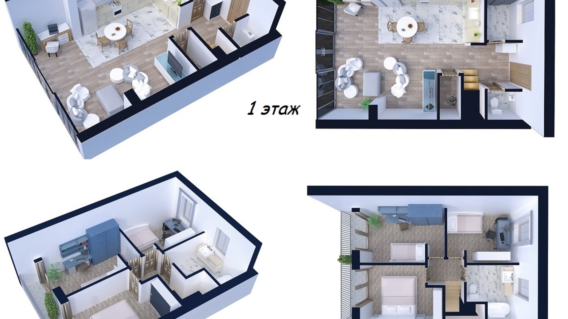 Планування багато­рівневої квартири в Таунхаус Green Home 92 м², фото 224940