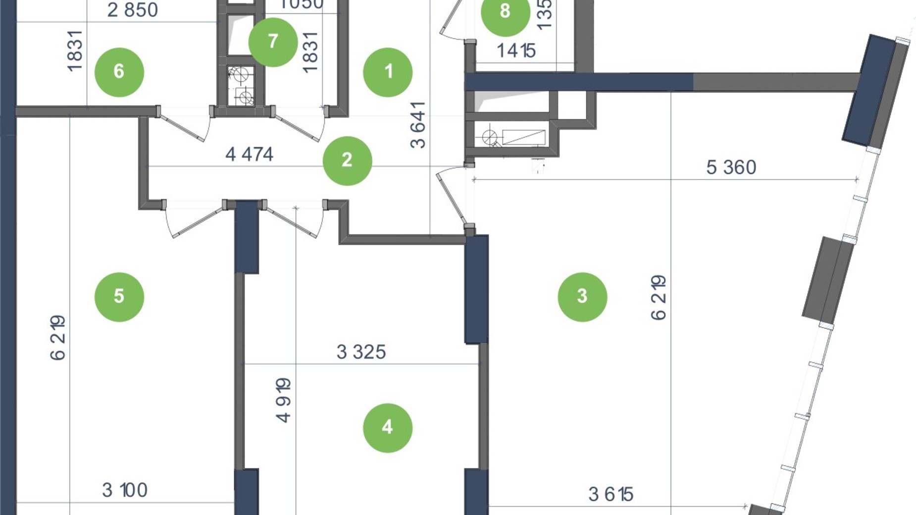 Планировка 2-комнатной квартиры в ЖК Метрополис 80.3 м², фото 224951