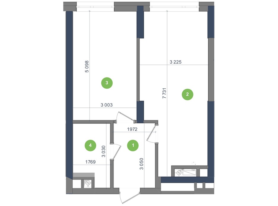 Планування 1-кімнатної квартири в ЖК «Метрополіс» 47.45 м², фото 224954 Планування 1-кімнатної квартири в ЖК «Метрополіс» 47.45 м², фото 224954