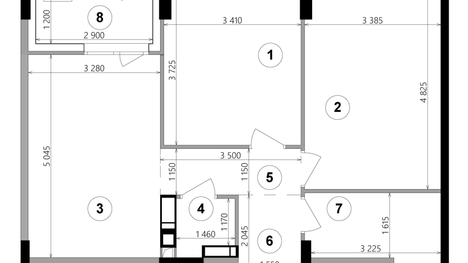 Планировка 2-комнатной квартиры в ЖК Lucky Land 63.01 м², фото 224960