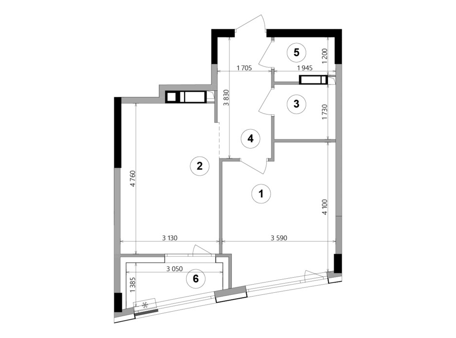 Планировка 1-комнатной квартиры в ЖК Lucky Land 44.74 м², фото 224962 Планировка 1-комнатной квартиры в ЖК Lucky Land 44.74 м², фото 224962