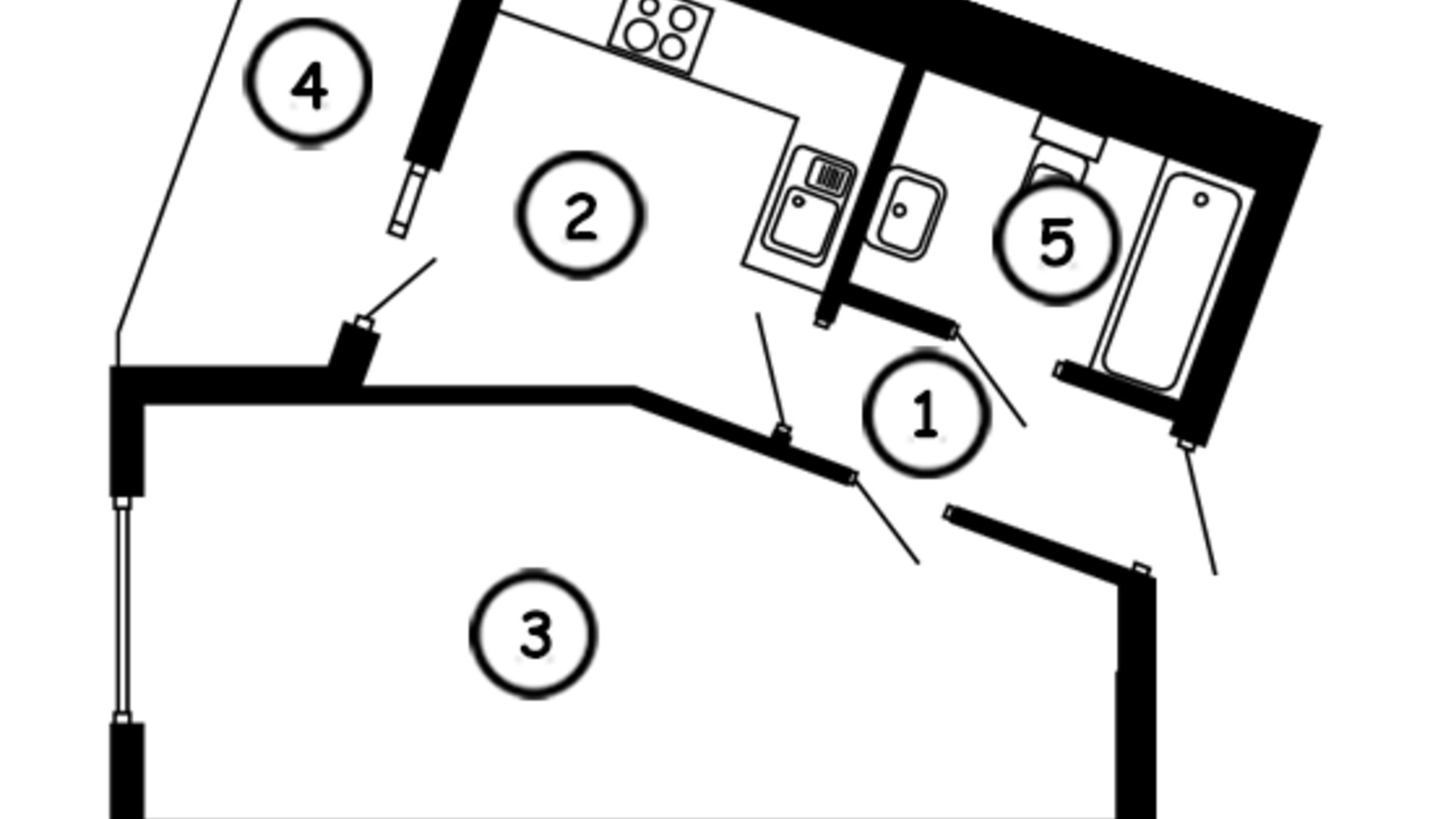 Планування 1-кімнатної квартири в ЖК Національний 35 м², фото 225036