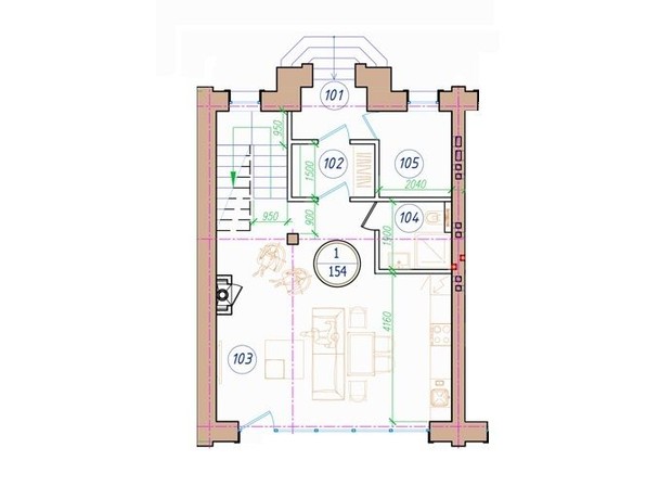 Таунхаус Пирогово: планировка 3-комнатной квартиры 220 м²