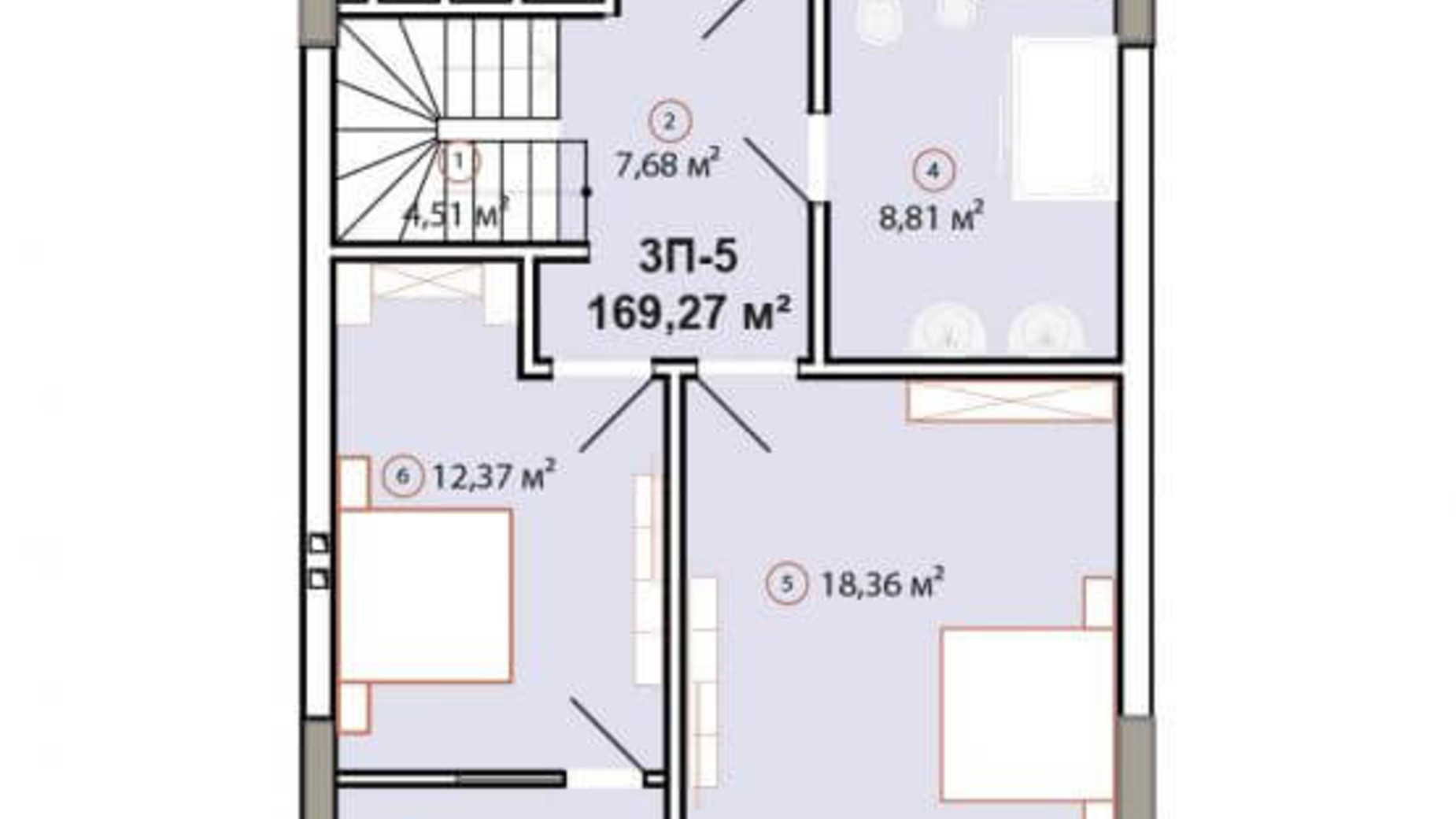 Планування багато­рівневої квартири в ЖК Edelweiss House 169.27 м², фото 225140