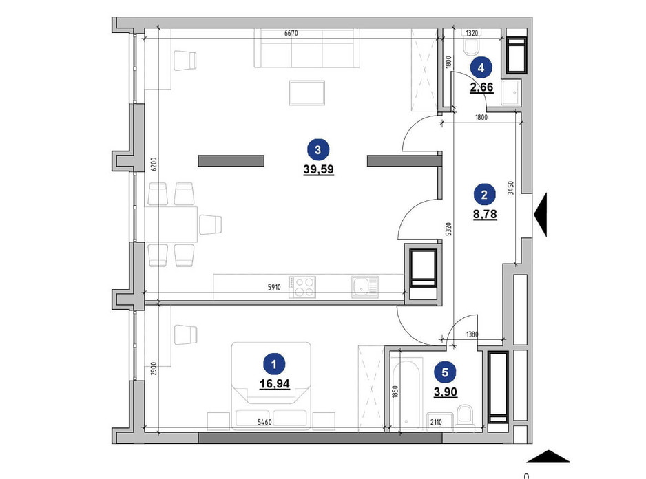 Планування 1-кімнатної квартири в ЖК Nordica Residence 71.89 м², фото 225729 Планування 1-кімнатної квартири в ЖК Nordica Residence 71.89 м², фото 225729