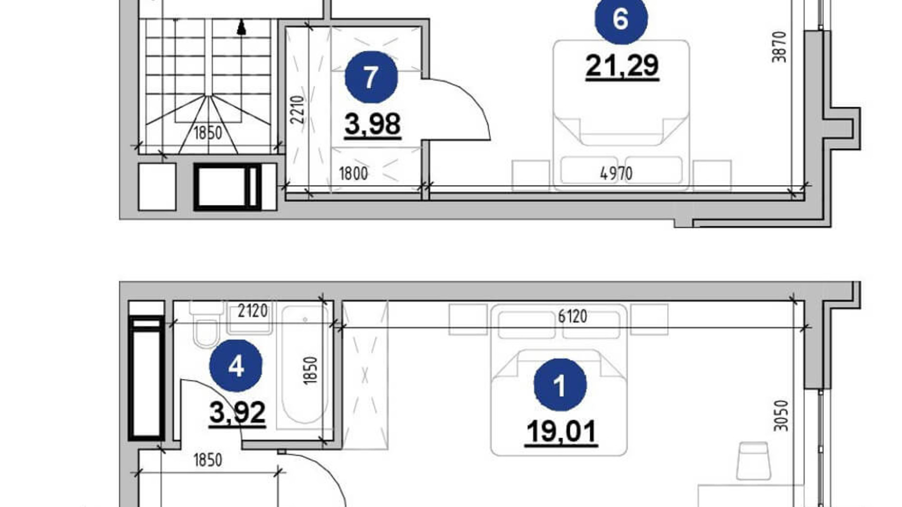 Планування багато­рівневої квартири в ЖК Nordica Residence 112.18 м², фото 225736