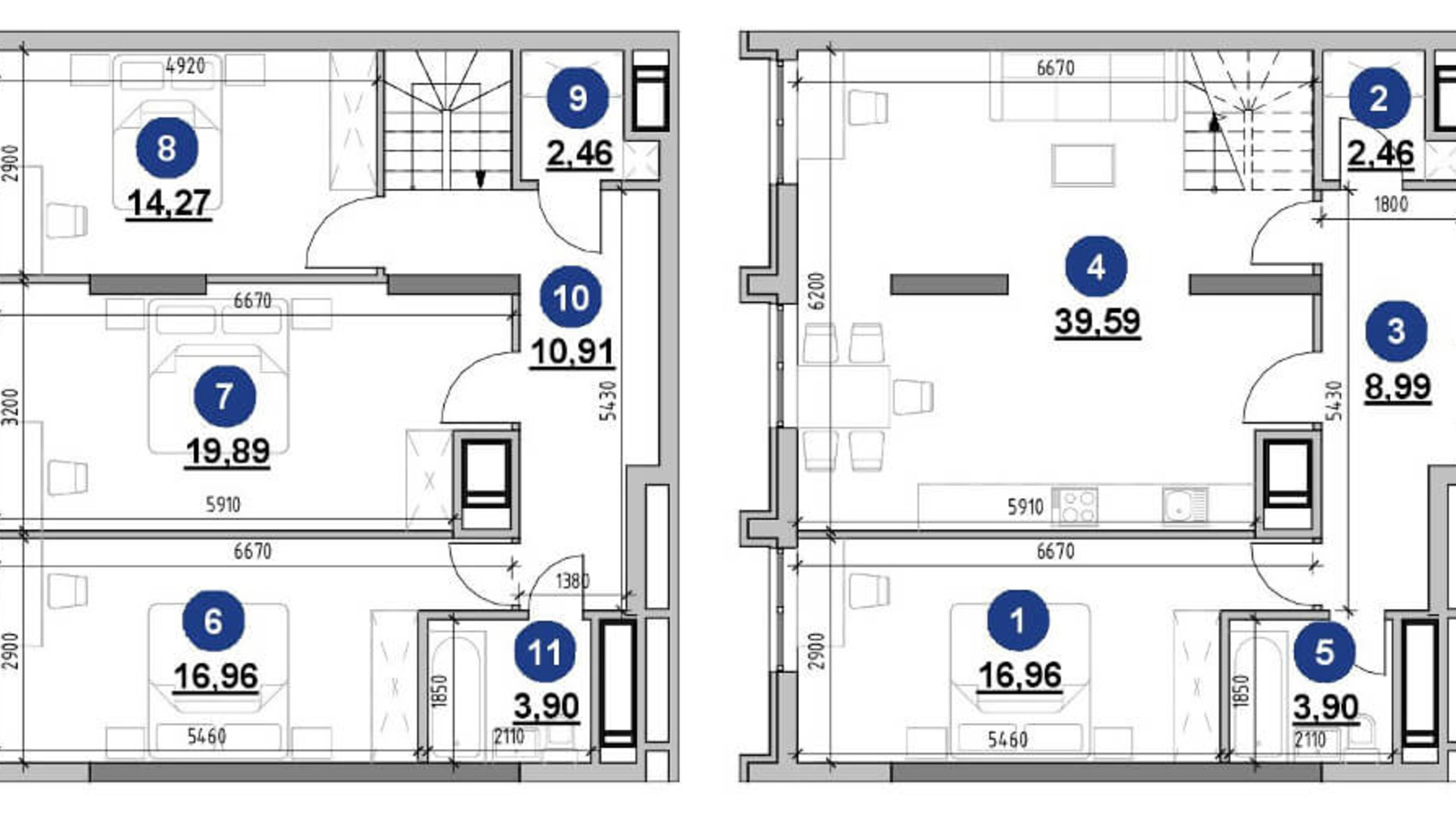 Планування багато­рівневої квартири в ЖК Nordica Residence 140.29 м², фото 225737