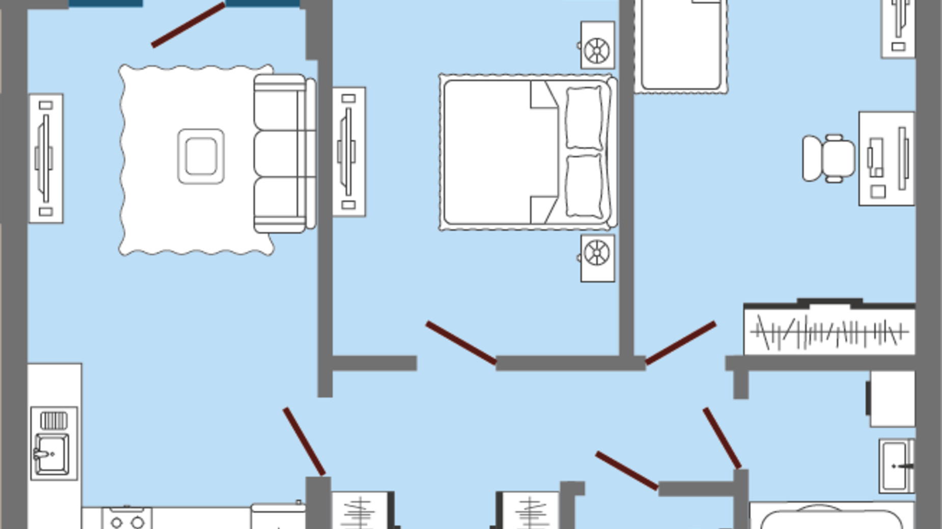 Планировка 2-комнатной квартиры в ЖК Greenville Park Lviv 68.25 м², фото 225762