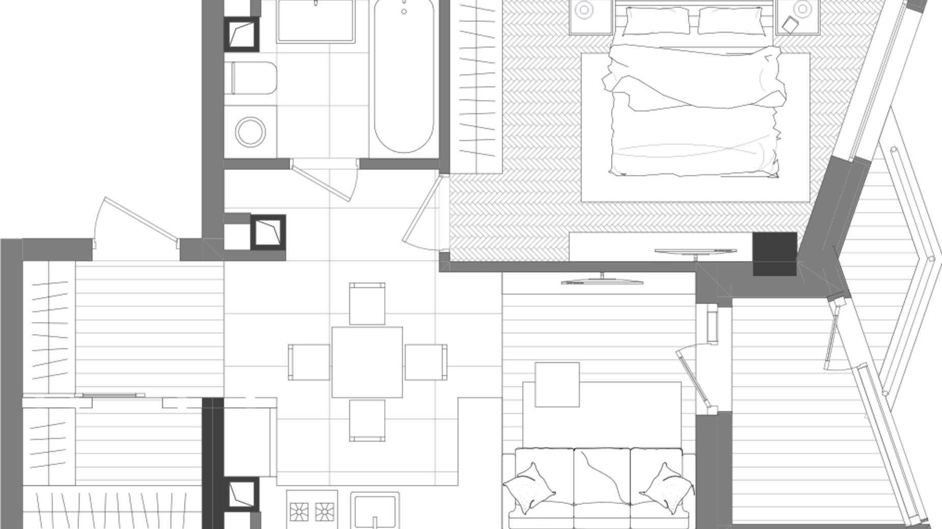 Планировка 1-комнатной квартиры в ЖК Creator City 45.39 м², фото 225852