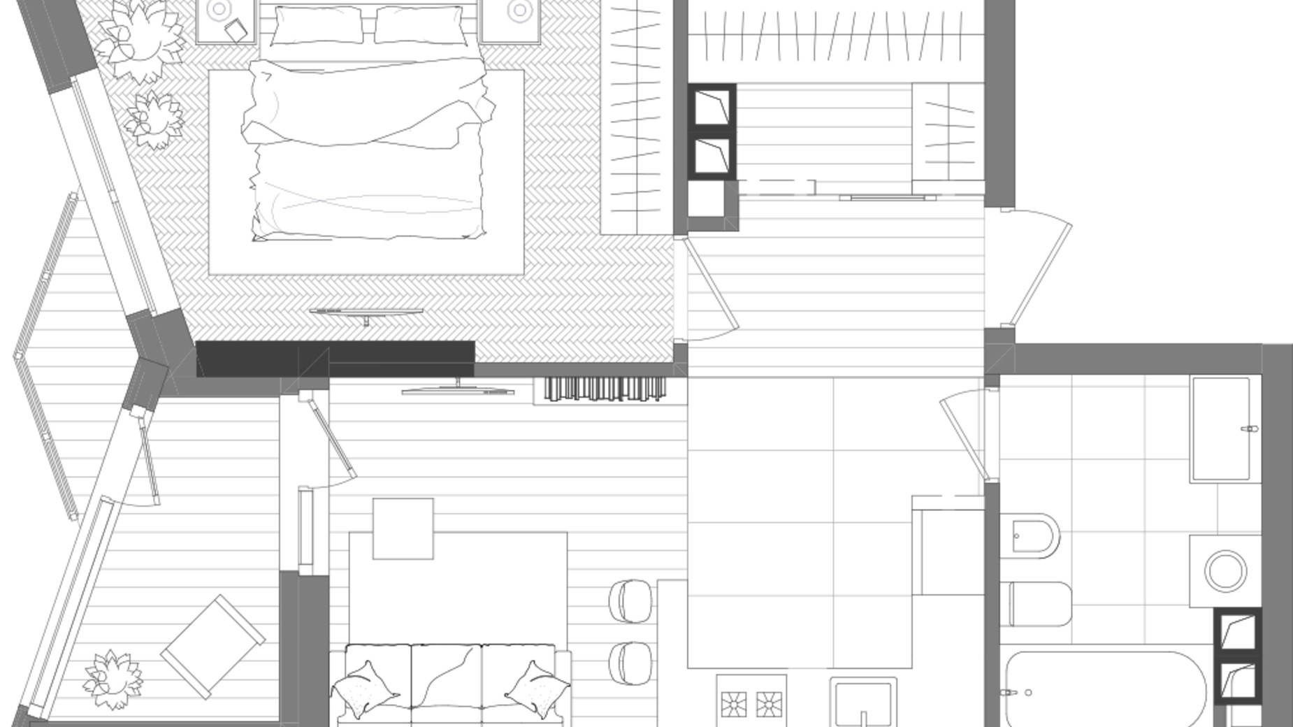 Планировка 1-комнатной квартиры в ЖК Creator City 44.52 м², фото 225853