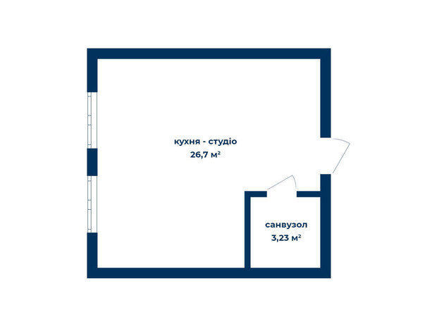 КБ Liverpool House: планування 1-кімнатної квартири 29.93 м²
