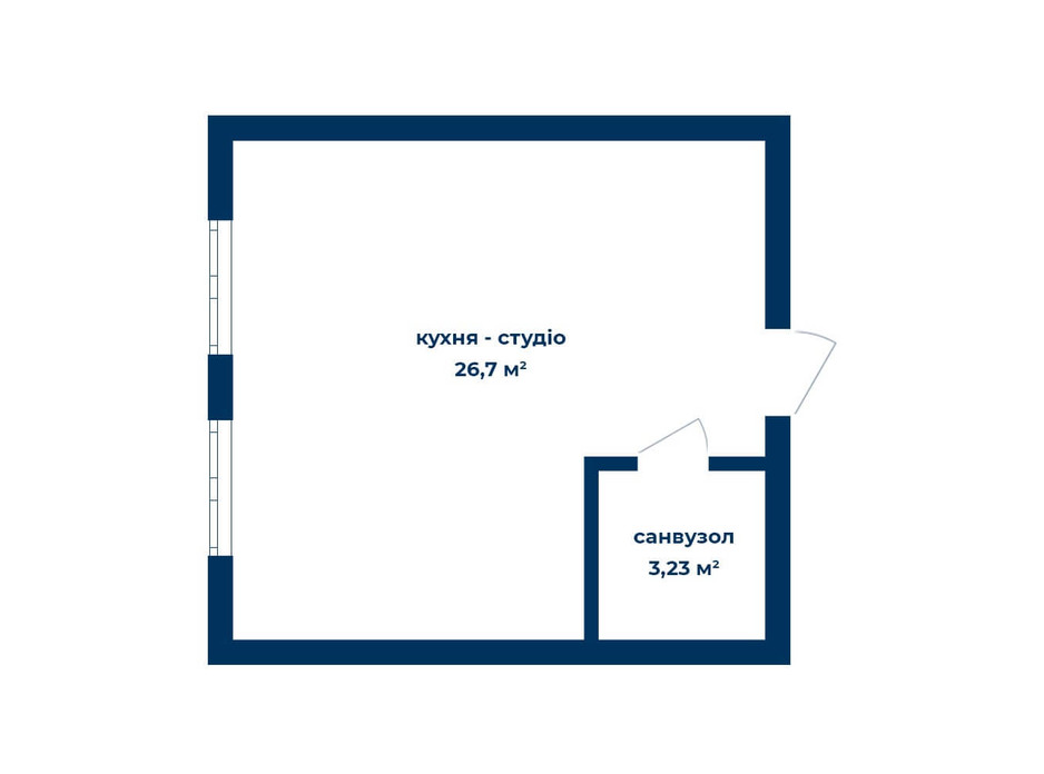 Планування квартири студії в КБ Liverpool House 29.93 м², фото 226102 Планування квартири студії в КБ Liverpool House 29.93 м², фото 226102