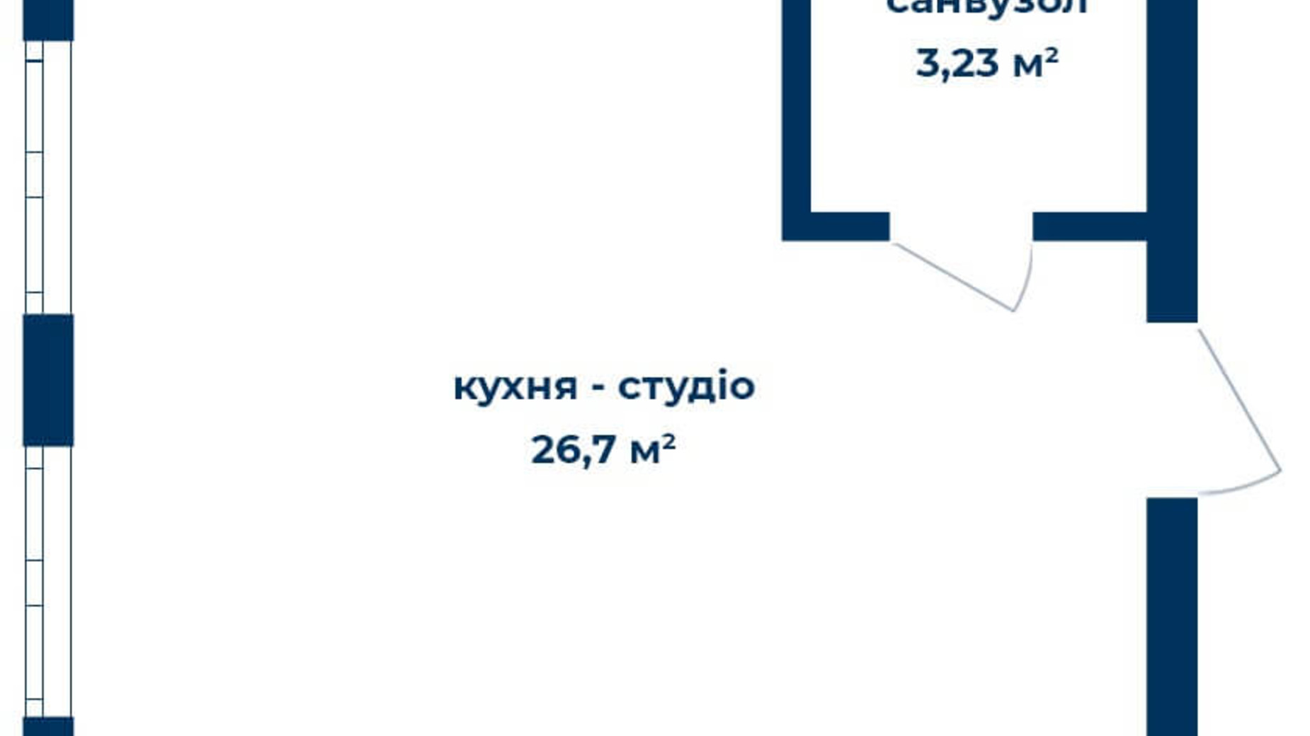 Планування квартири студії в КБ Liverpool House 29.93 м², фото 226104