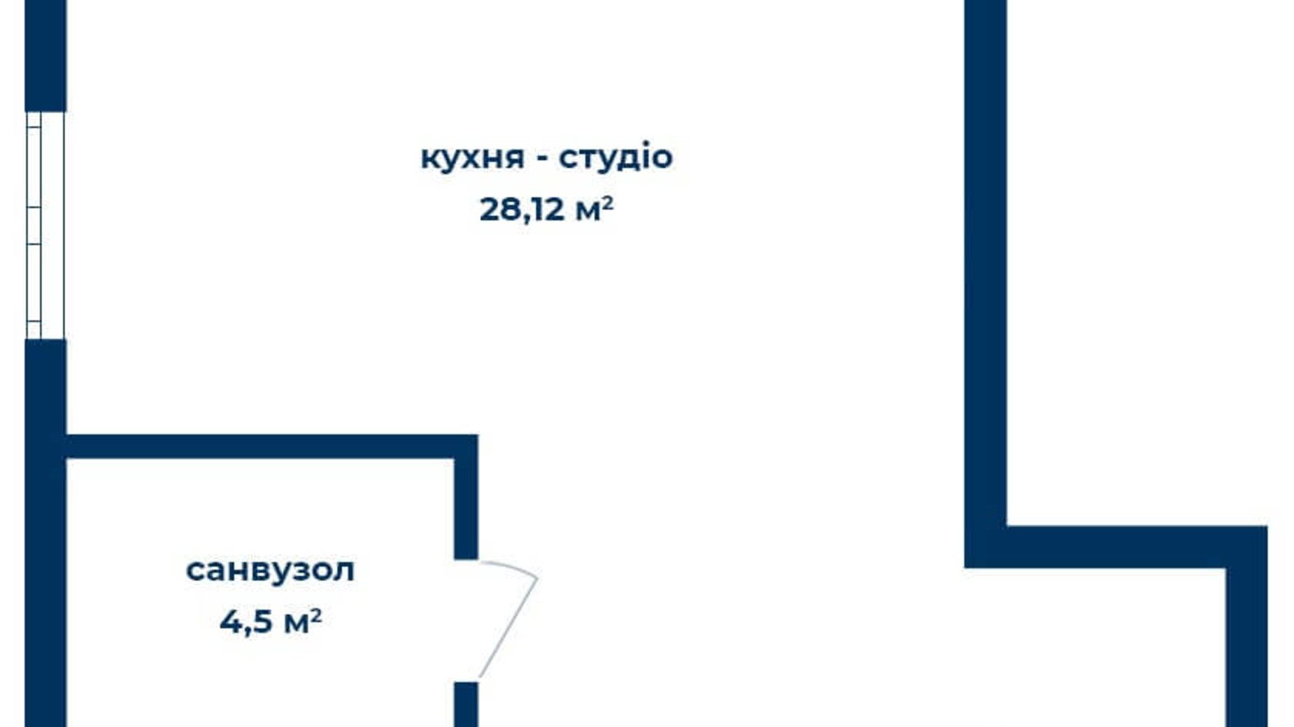 Планировка квартиры студии в КД Liverpool House 32.02 м², фото 226105