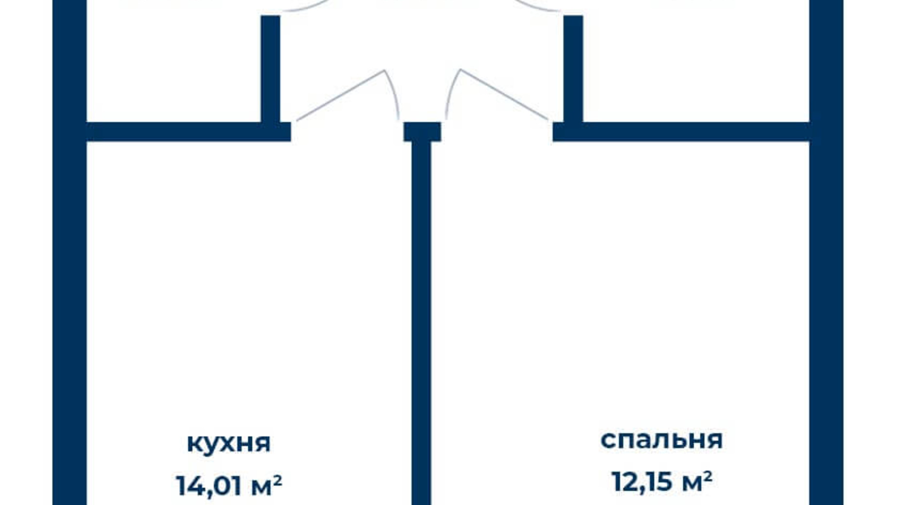 Планування 1-кімнатної квартири в КБ Liverpool House 38.86 м², фото 226108