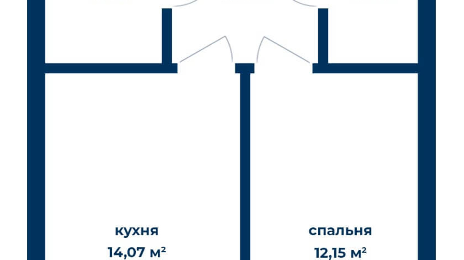 Планировка 1-комнатной квартиры в КД Liverpool House 38.86 м², фото 226113