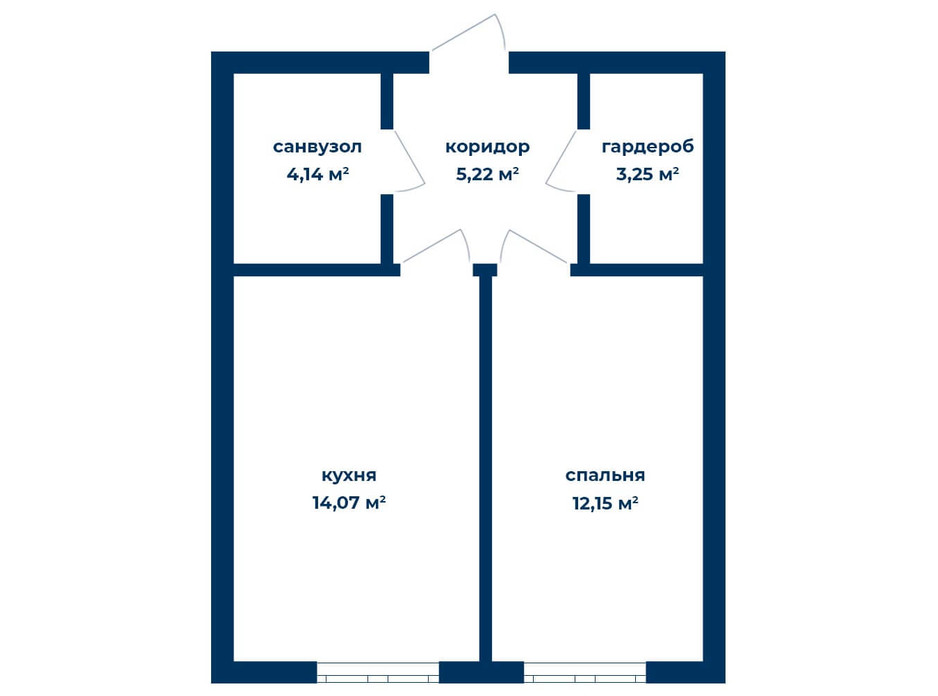 Планировка 1-комнатной квартиры в КД Liverpool House 38.86 м², фото 226113 Планировка 1-комнатной квартиры в КД Liverpool House 38.86 м², фото 226113