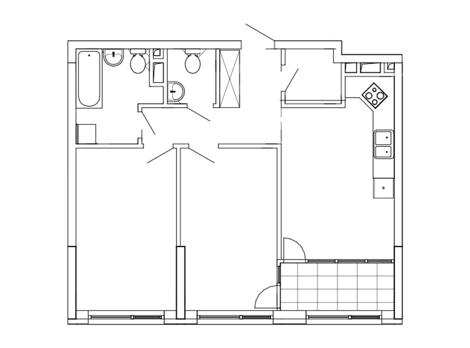 Планировка 2-комнатной квартиры в ЖК Great 70.92 м², фото 226763 Планировка 2-комнатной квартиры в ЖК Great 70.92 м², фото 226763