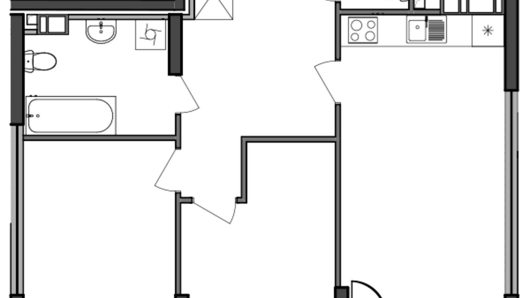 Планировка 2-комнатной квартиры в ЖК Great 76.55 м², фото 226781