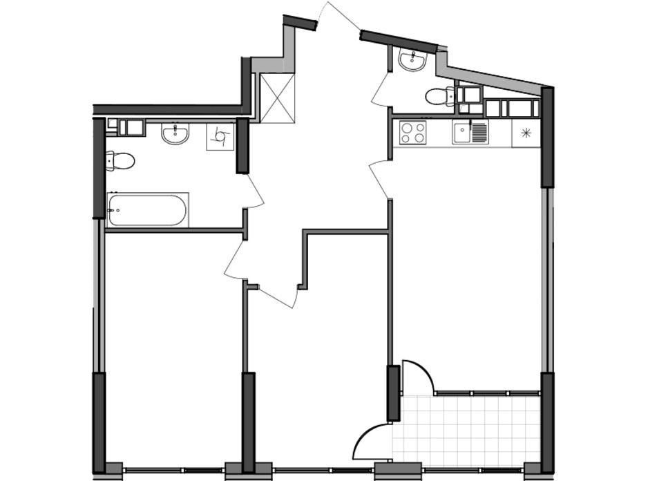 Планування 2-кімнатної квартири в ЖК Great (Грейт) 76.55 м², фото 226781 Планування 2-кімнатної квартири в ЖК Great (Грейт) 76.55 м², фото 226781
