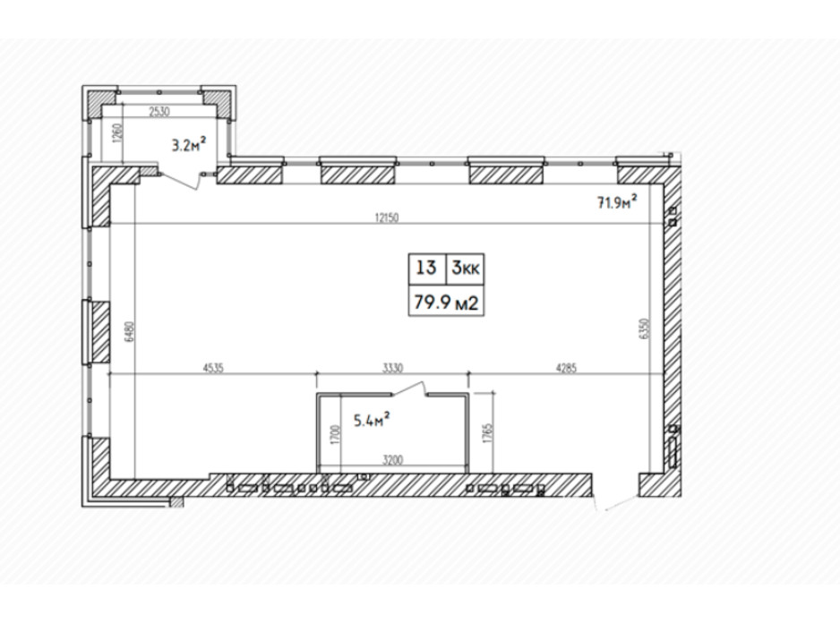 Планировка 3-комнатной квартиры в ЖК Аржанова 79.9 м², фото 226864 Планировка 3-комнатной квартиры в ЖК Аржанова 79.9 м², фото 226864