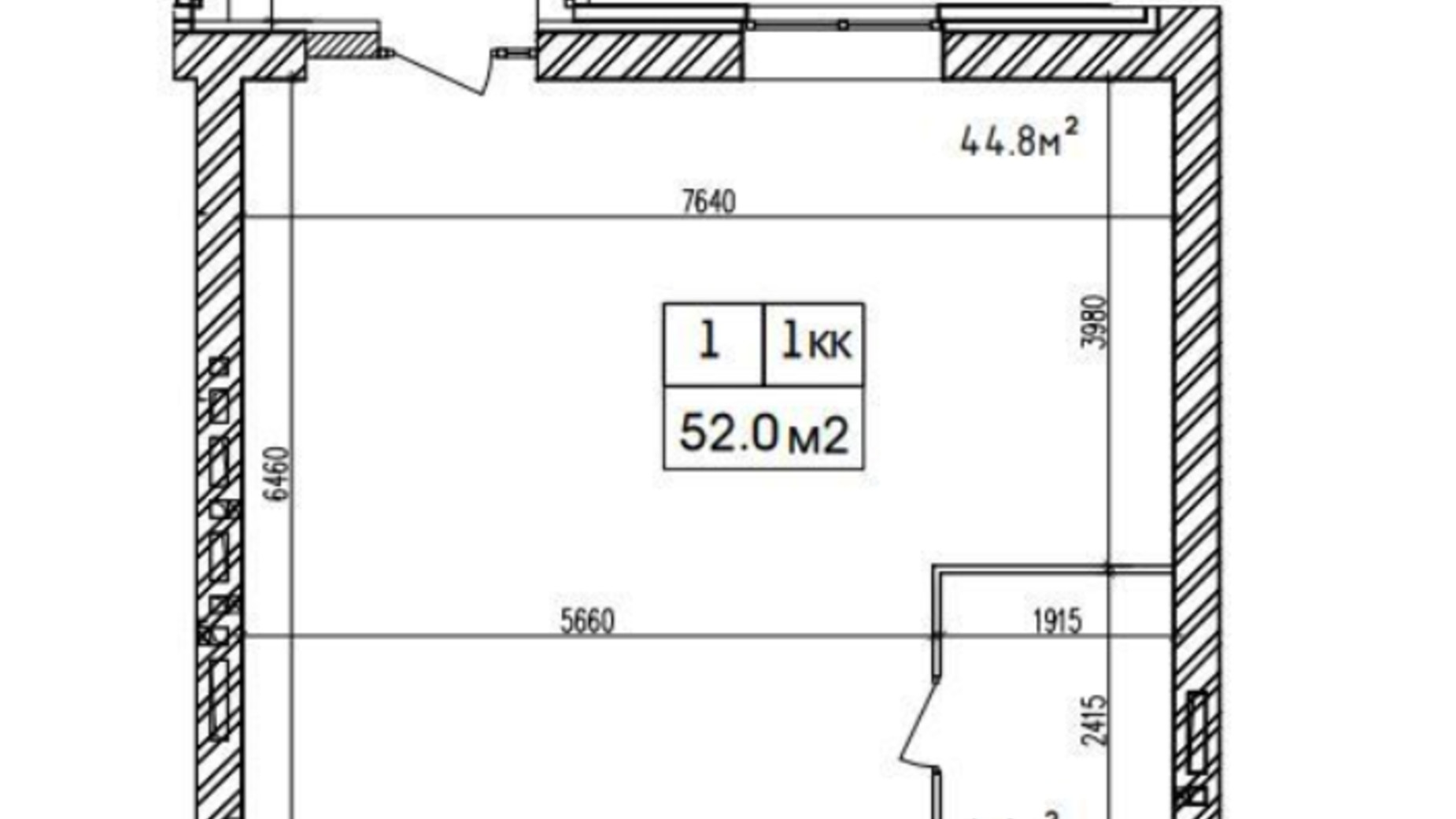 Планування 1-кімнатної квартири в ЖК Аржанова 52 м², фото 226868