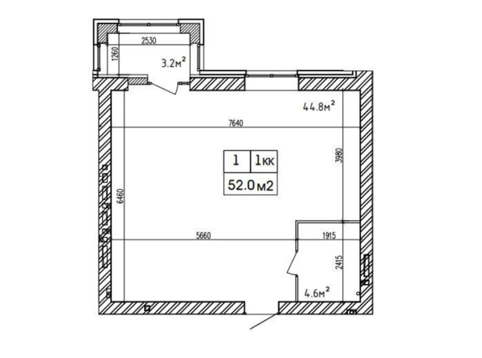 Планировка 1-комнатной квартиры в ЖК Аржанова 52 м², фото 226868 Планировка 1-комнатной квартиры в ЖК Аржанова 52 м², фото 226868