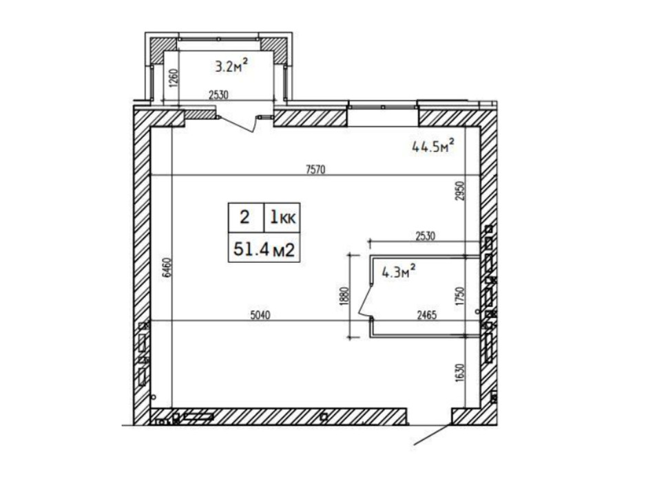 Планировка 1-комнатной квартиры в ЖК Аржанова 51.4 м², фото 226871 Планировка 1-комнатной квартиры в ЖК Аржанова 51.4 м², фото 226871