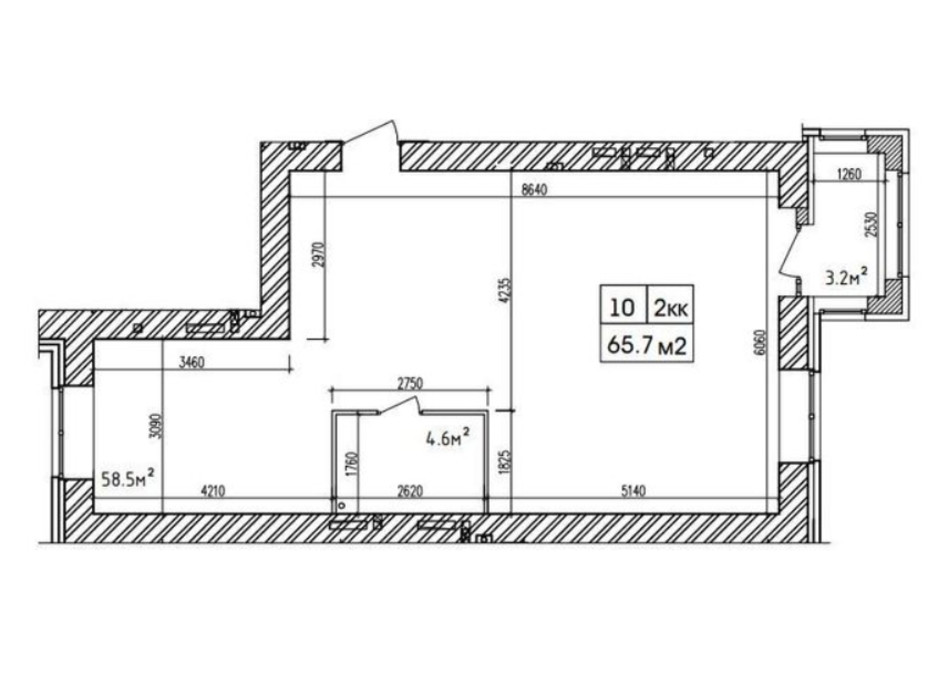 Планировка 2-комнатной квартиры в ЖК Аржанова 65.7 м², фото 226873 Планировка 2-комнатной квартиры в ЖК Аржанова 65.7 м², фото 226873