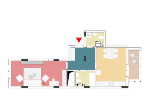 ЖК Wellspring: планировка 1-комнатной квартиры 61.08 м²