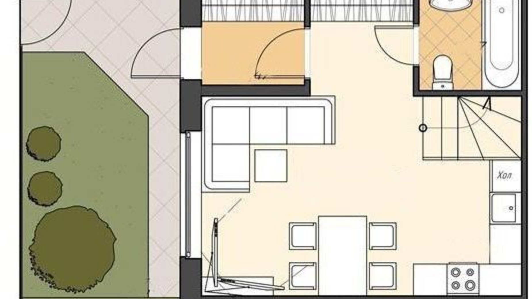 Планування таунхауса в Таунхаус Козацький 100.31 м², фото 227470