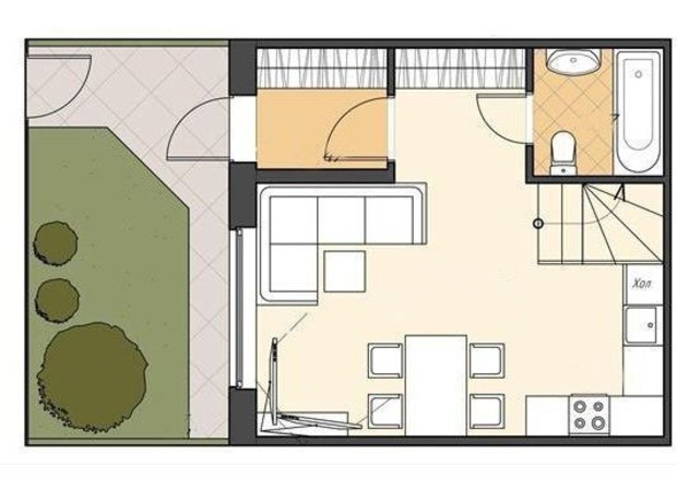 Таунхаус Козацький: планування 2-кімнатної квартири 100.31 м²
