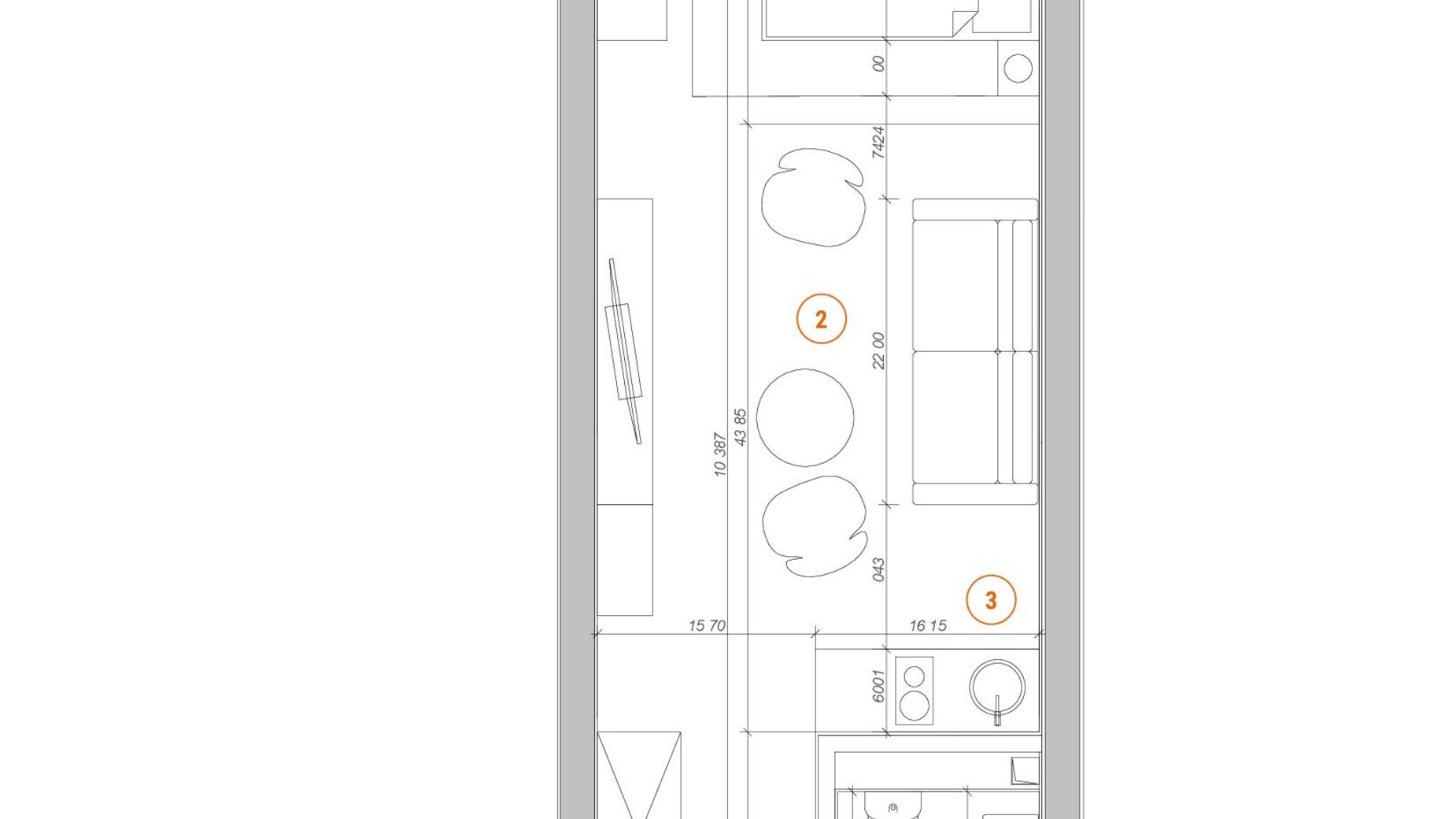 Планировка помещения в Апарт-отель Standard One Terminal 32 м², фото 228140