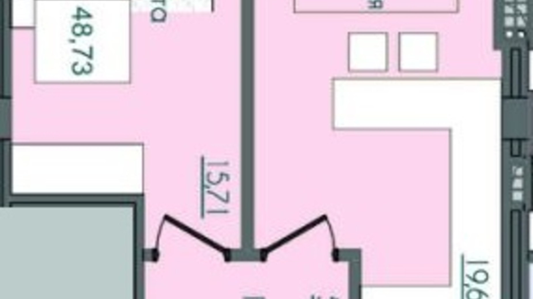 Планировка 1-комнатной квартиры в КД Консул 49.53 м², фото 228231