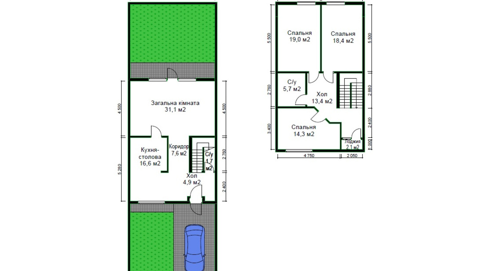 Планировка много­уровневой квартиры в КГ Янтарный коттедж 160 м², фото 22903