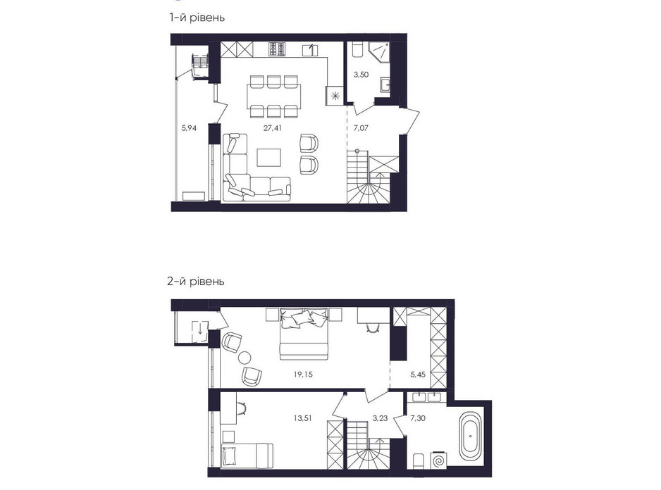 Планировка многоуровневой квартиры в ЖК Avalon Up 89.59 м², фото 229064 Планировка многоуровневой квартиры в ЖК Avalon Up 89.59 м², фото 229064