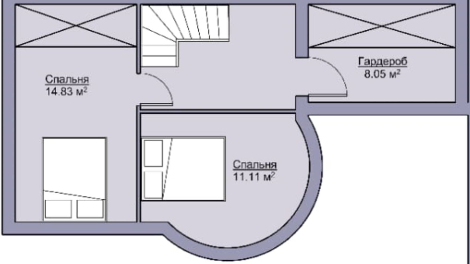 Планировка много­уровневой квартиры в ЖК Лайм-2 92.05 м², фото 229118