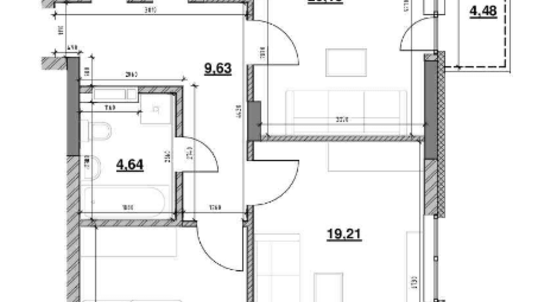 Планування 2-кімнатної квартири в ЖК Ok'Land 76.68 м², фото 229146