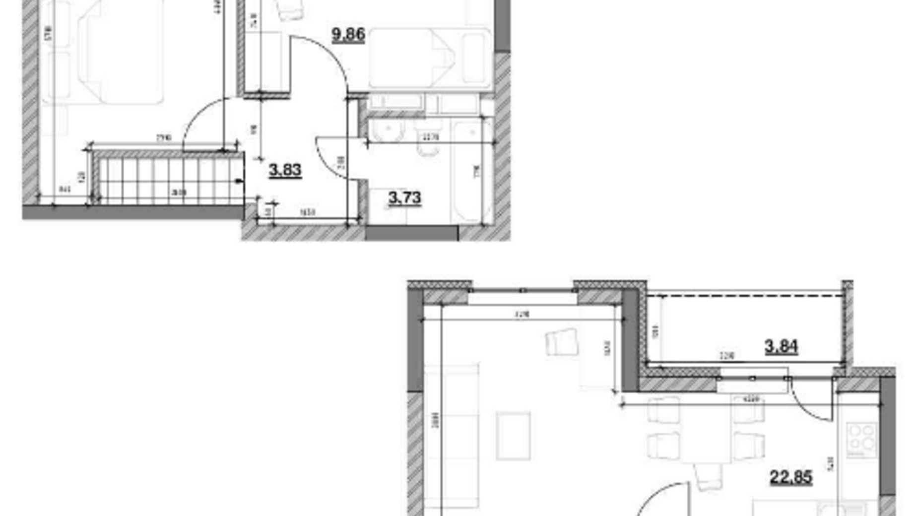 Планування багато­рівневої квартири в ЖК Ok'Land 86.01 м², фото 229147