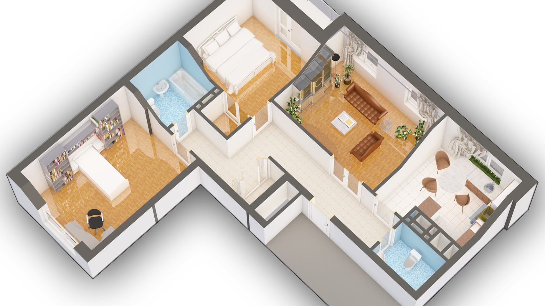 Планировка 3-комнатной квартиры в ЖК Оазис Буковины 84.59 м², фото 229520