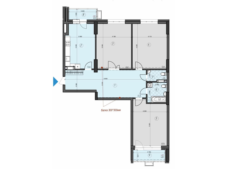 Планировка многоуровневой квартиры в ЖК Crystal Residence (Кристал Резиденс) 124.47 м², фото 230396 Планировка многоуровневой квартиры в ЖК Crystal Residence (Кристал Резиденс) 124.47 м², фото 230396