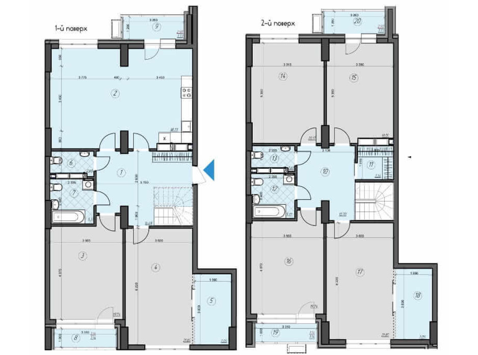 Планировка многоуровневой квартиры в ЖК Crystal Residence (Кристал Резиденс) 233.4 м², фото 230419 Планировка многоуровневой квартиры в ЖК Crystal Residence (Кристал Резиденс) 233.4 м², фото 230419